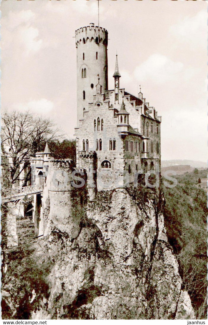 Schloss Lichtenstein - castle - old postcard - Germany - used - JH Postcards