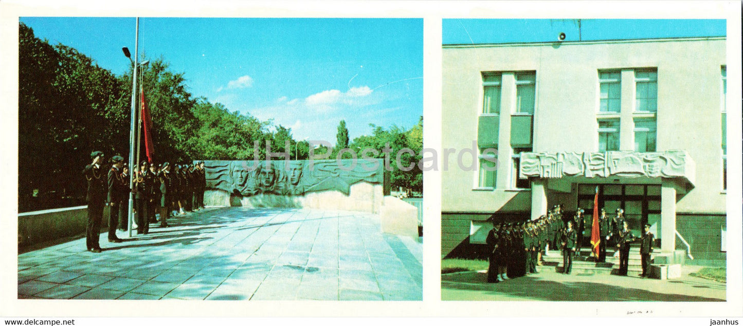 Cherkessk - Pioneer Komsomol office No 1 - Eternal Flame - 1984 - Russia USSR - unused - JH Postcards