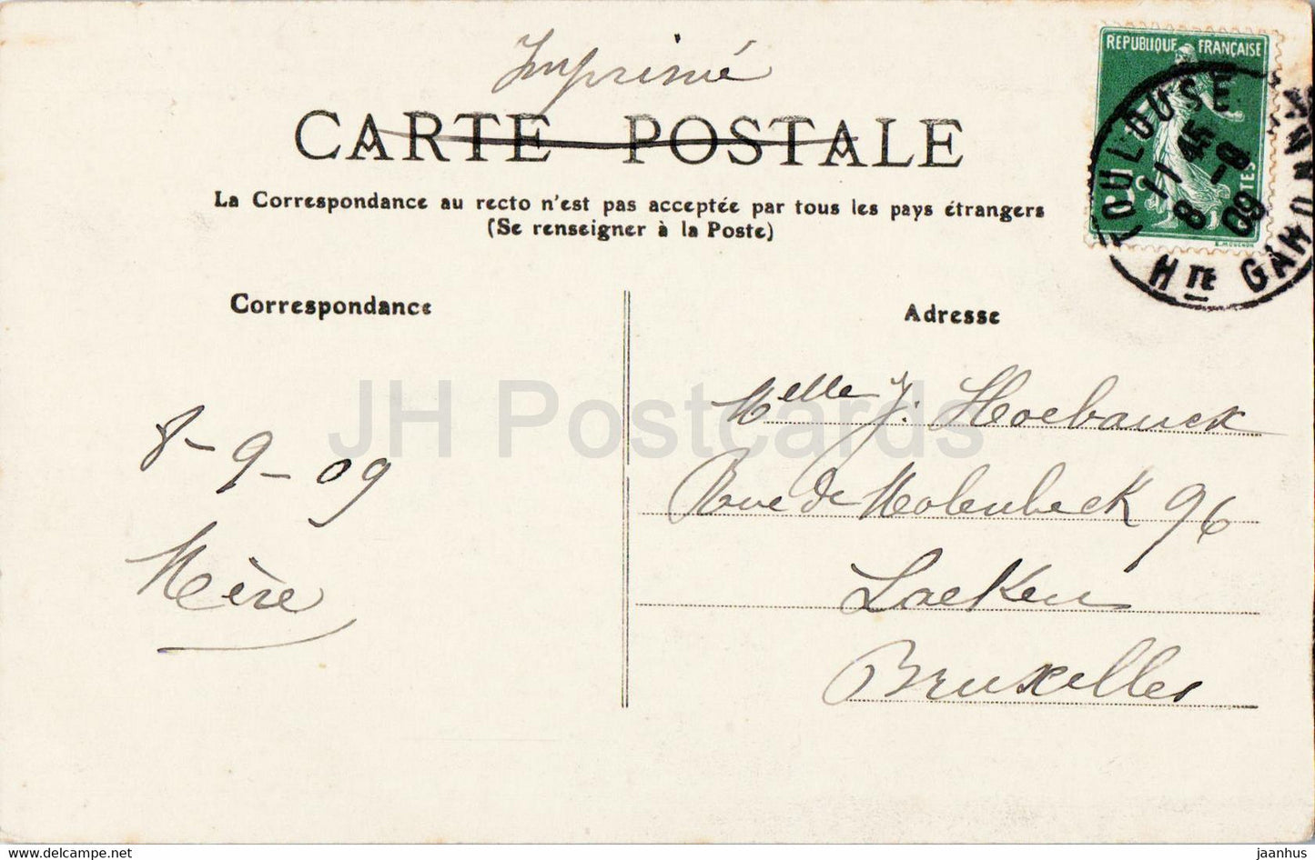 Toulouse - Vue Generale - 38 - old postcard - 1909 - France - used
