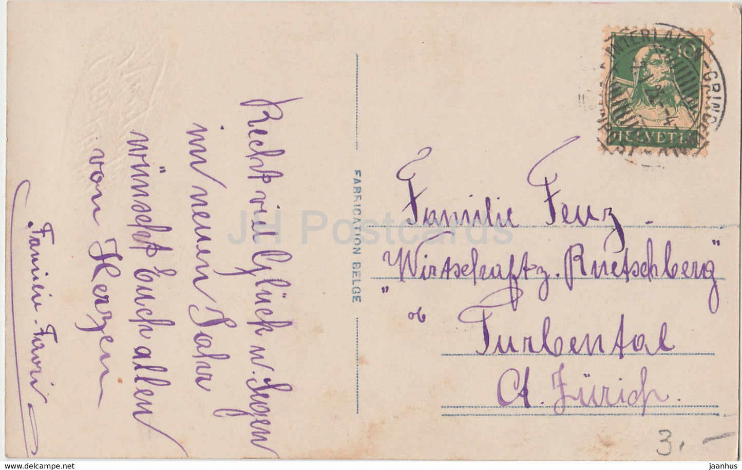 Neujahrsgrußkarte – Gluckliches Neujahr – Mädchen – Blumen – Vögel – RB 552 – alte Postkarte – 1923 – Deutschland – gebraucht