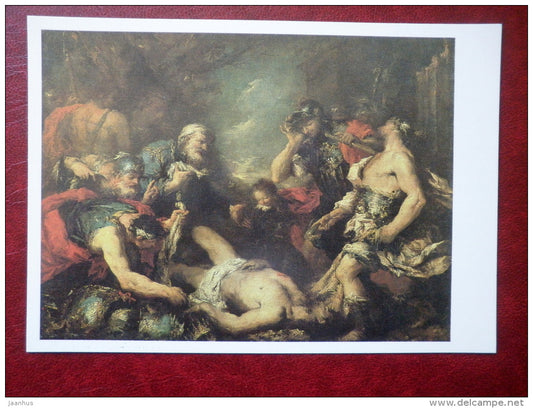 painting by Francesco Guardi , Alexander The Great at the side of the Slain Persian King - italian art - unused - JH Postcards