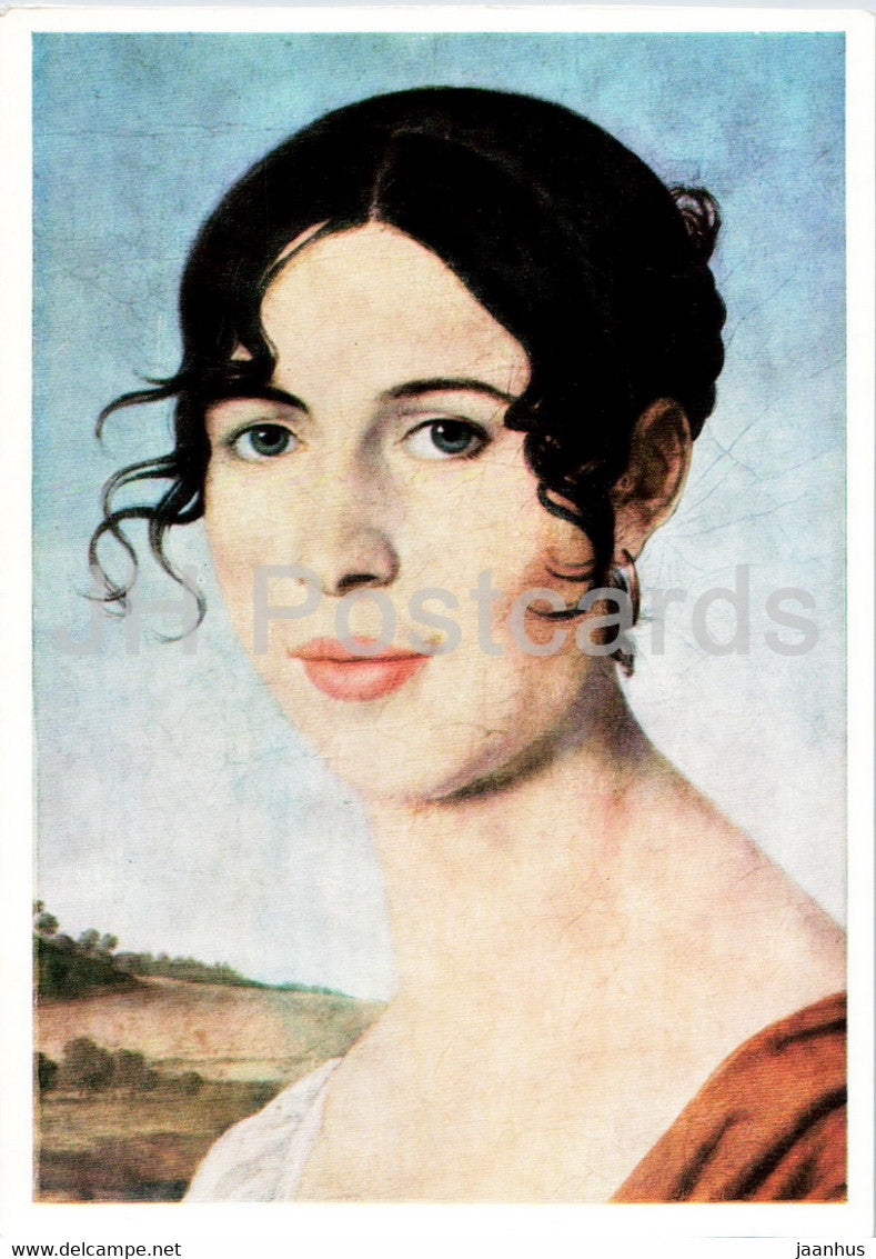 painting by Christoph Friedrich Doerr - Dorr Madchen von Schwarzloch - girl - Austrian art - 1981 - Germany DDR - unused - JH Postcards
