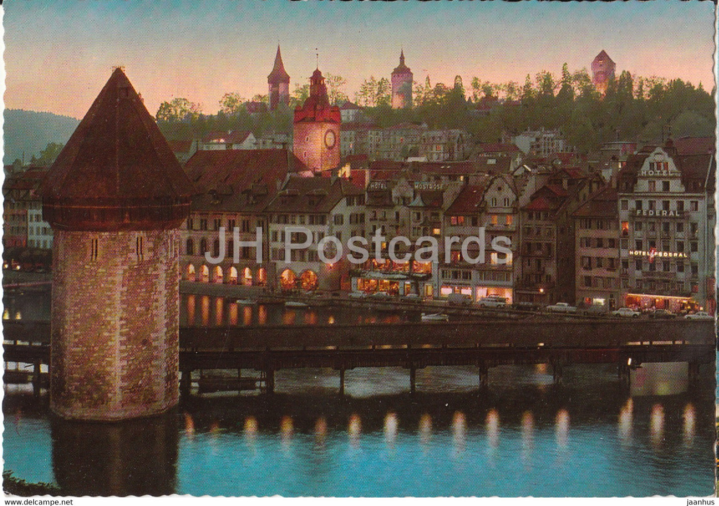 Lucerne - Luzern - Altstadt mit Kapellbrucke und Museggturmen - 1968 - Switzerland - used - JH Postcards
