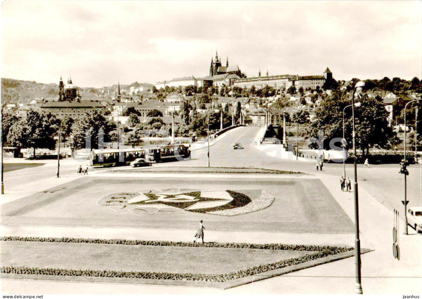 Praha - Prague - Manesuv Most - Prague Castle and Manes Bridge - tram - Czech Republic - Czechoslovakia - unused - JH Postcards