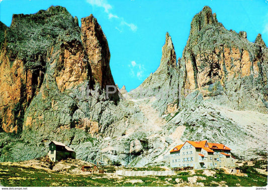 Dolomiti del Catinaccio - Rifugi Vaiolet - Rif Preus - 1987 - Italy - used - JH Postcards