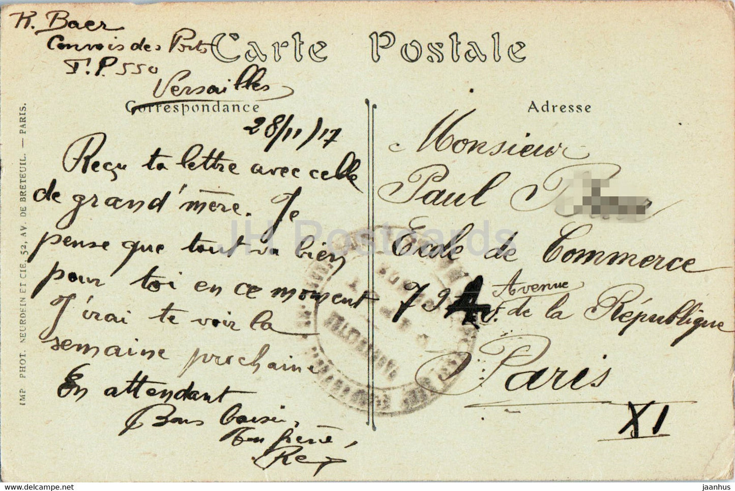 Sainte Adresse - L'Hostellerie des Ministeres Belges - 582 - alte Postkarte - 1917 - Frankreich - gebraucht