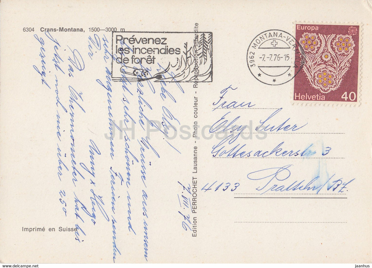 Crans Montana – 6304 – 1976 – Schweiz – gebraucht