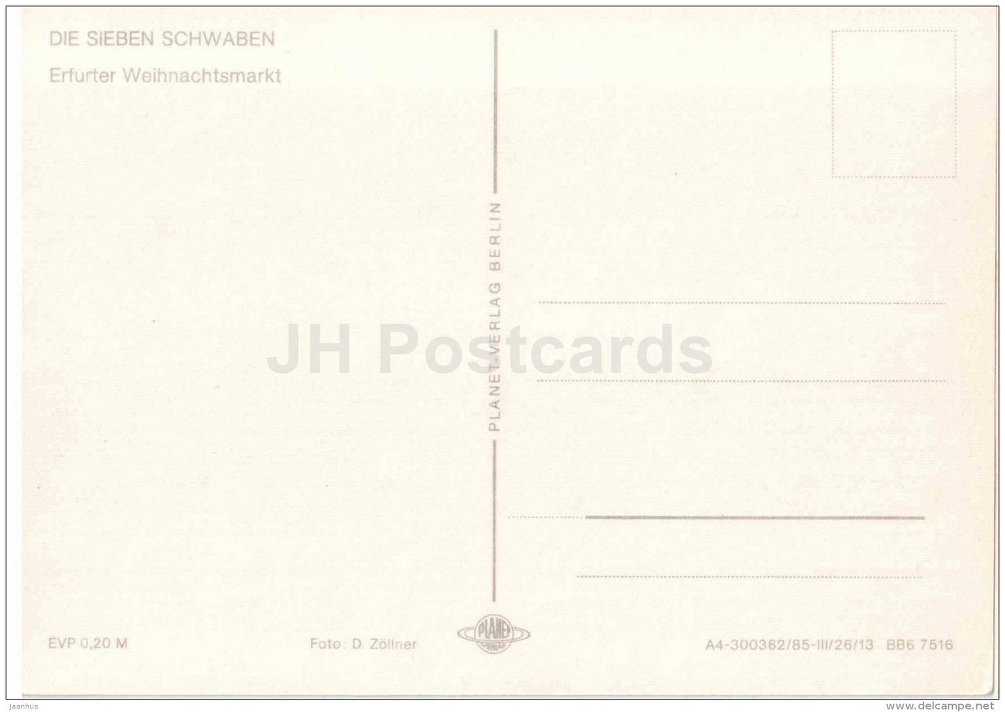 Die Sieben Schwaben - The Seven Swabians - Märchen - Fairy Tale - Germany - unused - JH Postcards