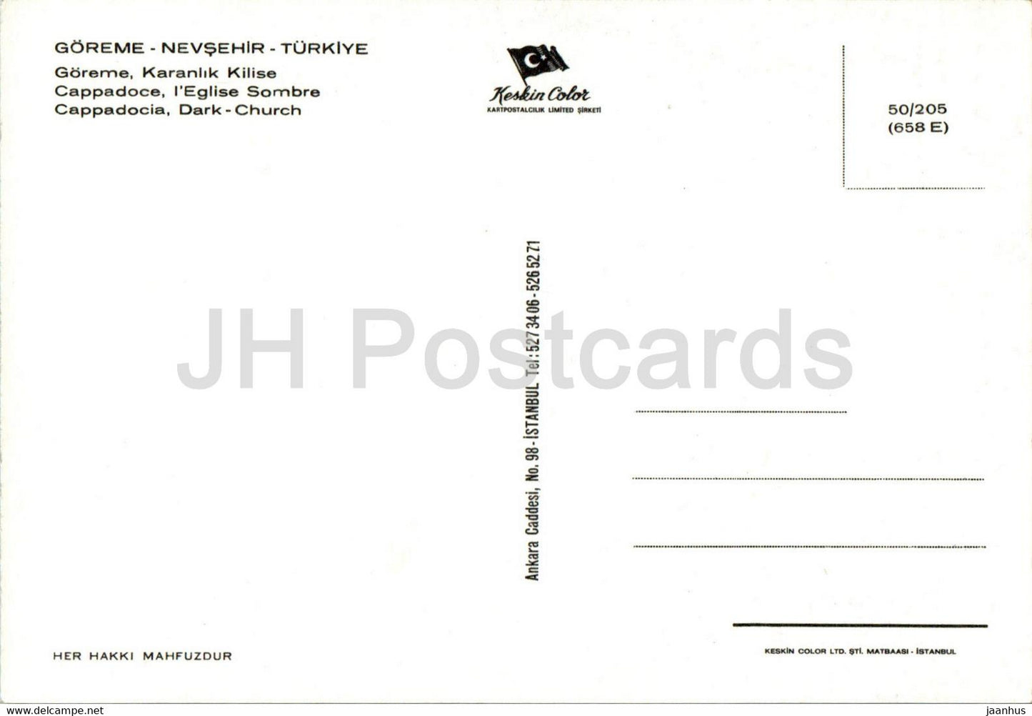 Goreme - Nevsehir - Cappadocia - Dark Church - 50/205 - Turkey - unused