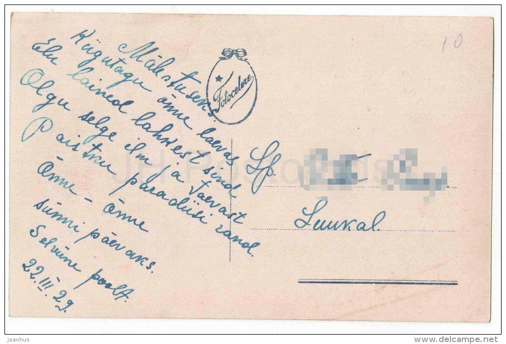 child with roses - flowers - Fotocelere 1754/2 - circulated in Estonia 1929 - JH Postcards