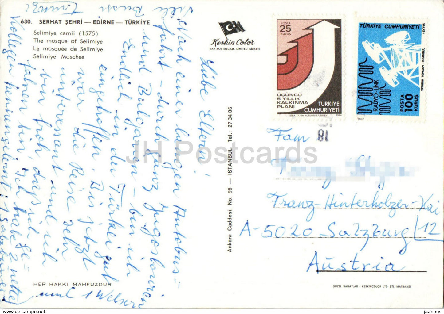 Edirne - The Mosque of Selimiye - Keskin Color - 630 - Turkey - used