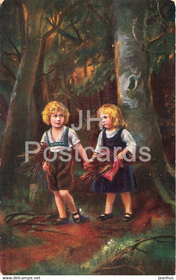 Bruder Grimm - Hansel und Gretel - Hardersen - illustration - WSSB 6229 - old postcard - used - JH Postcards