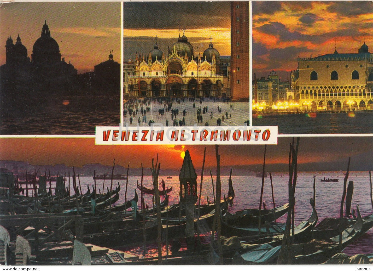 Venezia - Venice - Venezia al Tramonto - Piazza S. Marco - Venice at Sunset - multiview - Italy - 1982 -used - JH Postcards
