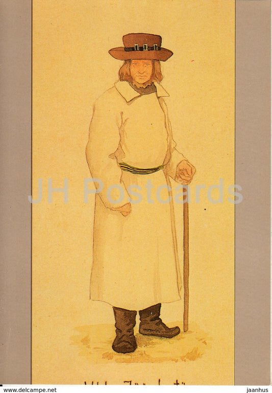 Jääski Old Man - Agathon Reinholm - Finnish folk costumes - reproduction - Finland - unused - JH Postcards