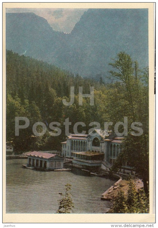 hotel and restaurant at the lake Ritsa - Caucasus - 1968 - Georgia USSR - unused - JH Postcards