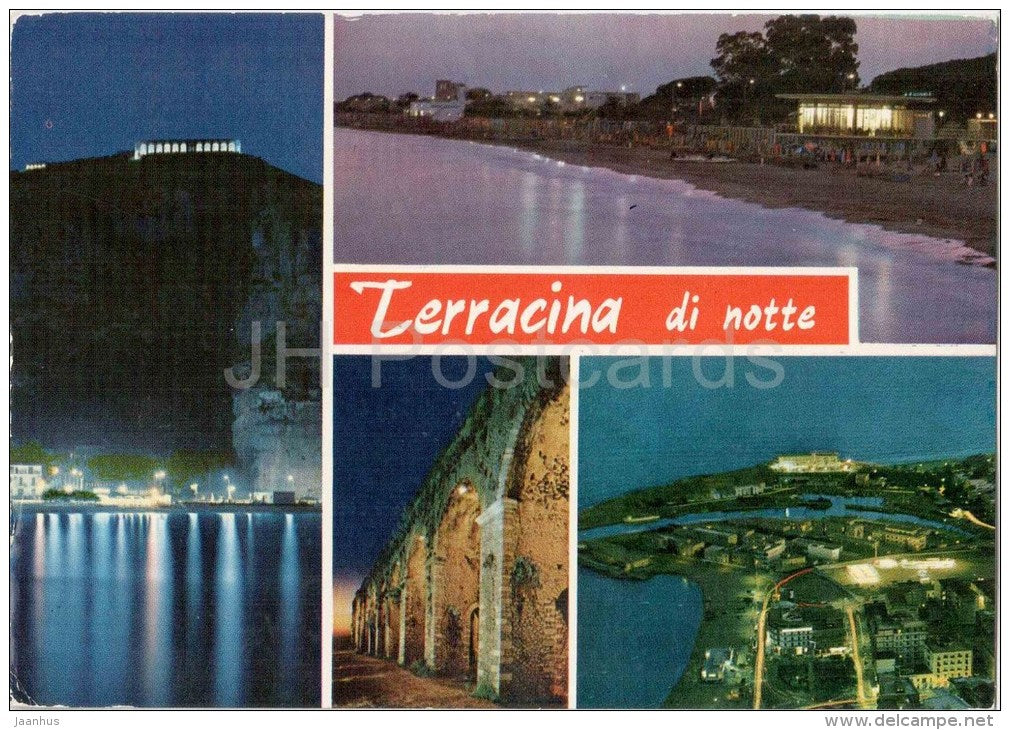 Terracina di Notte - Latina - Lazio - 75 - Italia - Italy - sent from Italy Terracina to Germany 1975 - JH Postcards