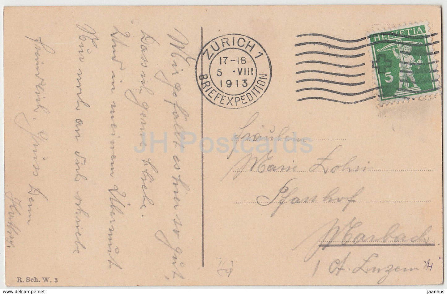 Wadenswil - alte Postkarte - 1913 - Schweiz - gebraucht