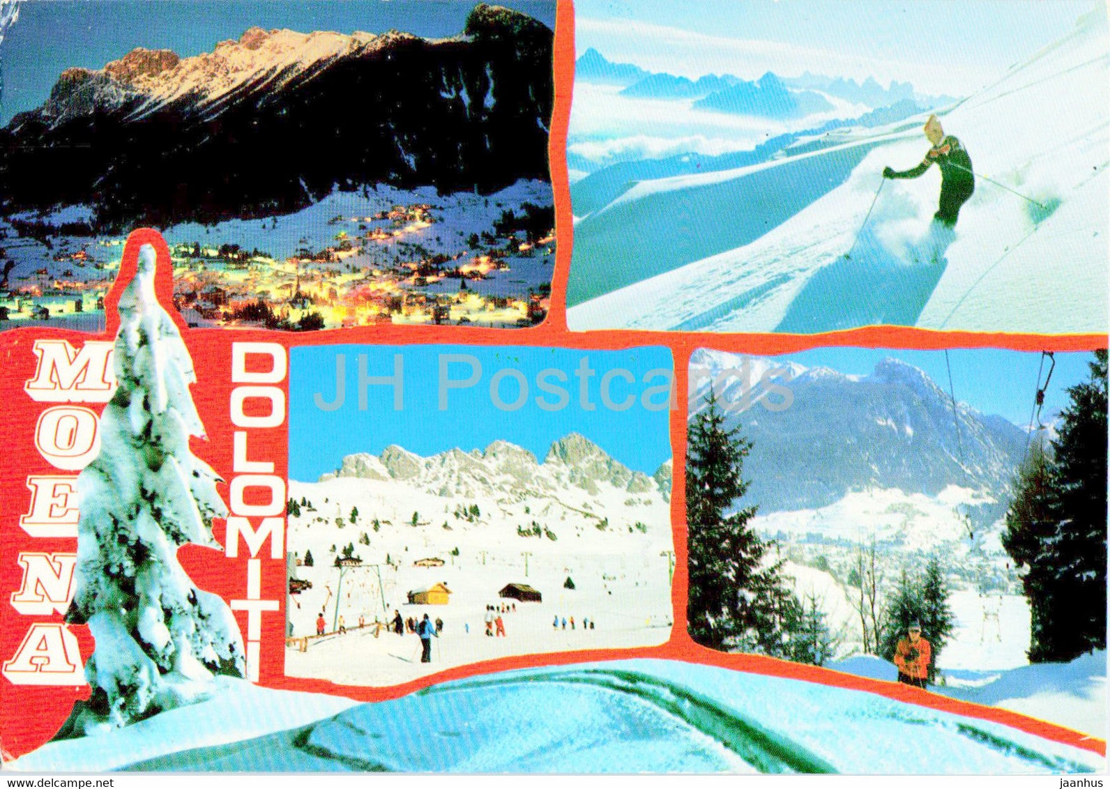 Moena Dolomiti - alpine skiing - 1982 - Italy - used - JH Postcards
