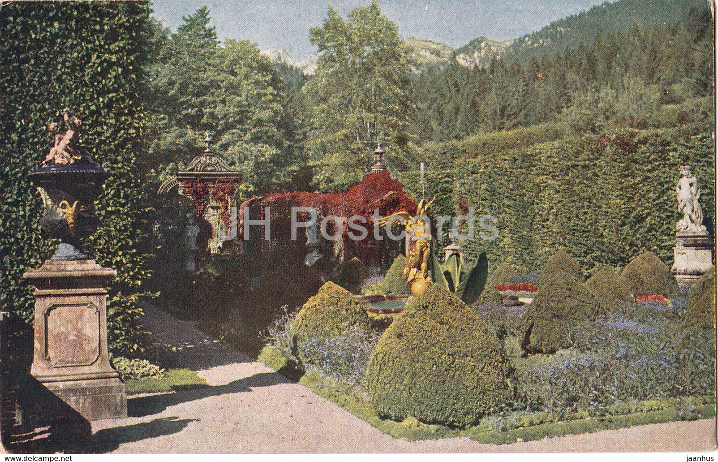 Linderhof - Schlosspark - castle - 1156 - old postcard - Germany - unused - JH Postcards