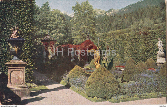 Linderhof - Schlosspark - castle - 1156 - old postcard - Germany - unused - JH Postcards