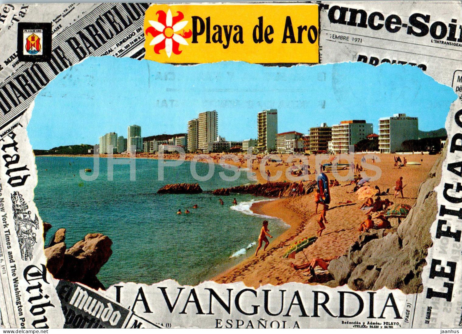 Playa de Aro - Costa Brava - Vista General de la playa - beach - 8 - Spain - used - JH Postcards