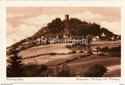 Nurburg Ring - Burgruine Nurburg mit Nurburg - old postcard - Germany - unused - JH Postcards