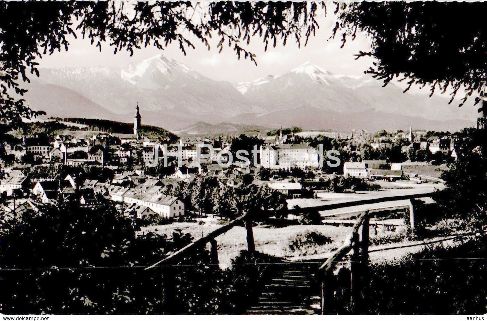 Traunstein - Blick von der Weinleite - old postcard - Germany - unused - JH Postcards