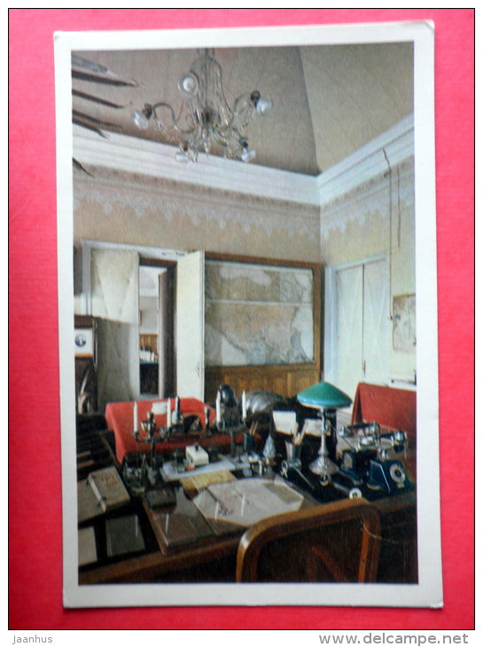 Lenin Study in the Kremlin - telephone - Moscow - old postcard - Russia USSR - used - JH Postcards