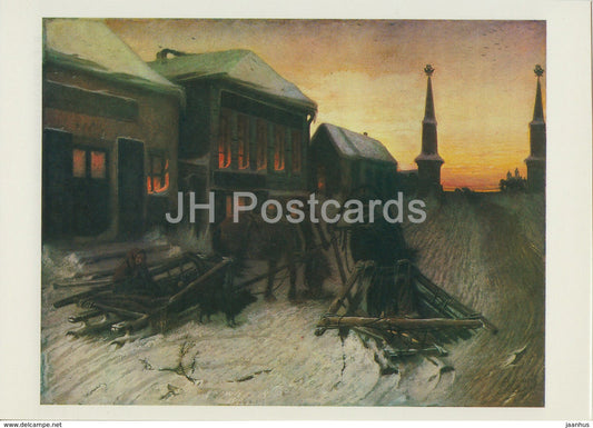 painting by V. Perov - The last tavern at the outpost - Russian art - 1987 - Russia USSR - unused