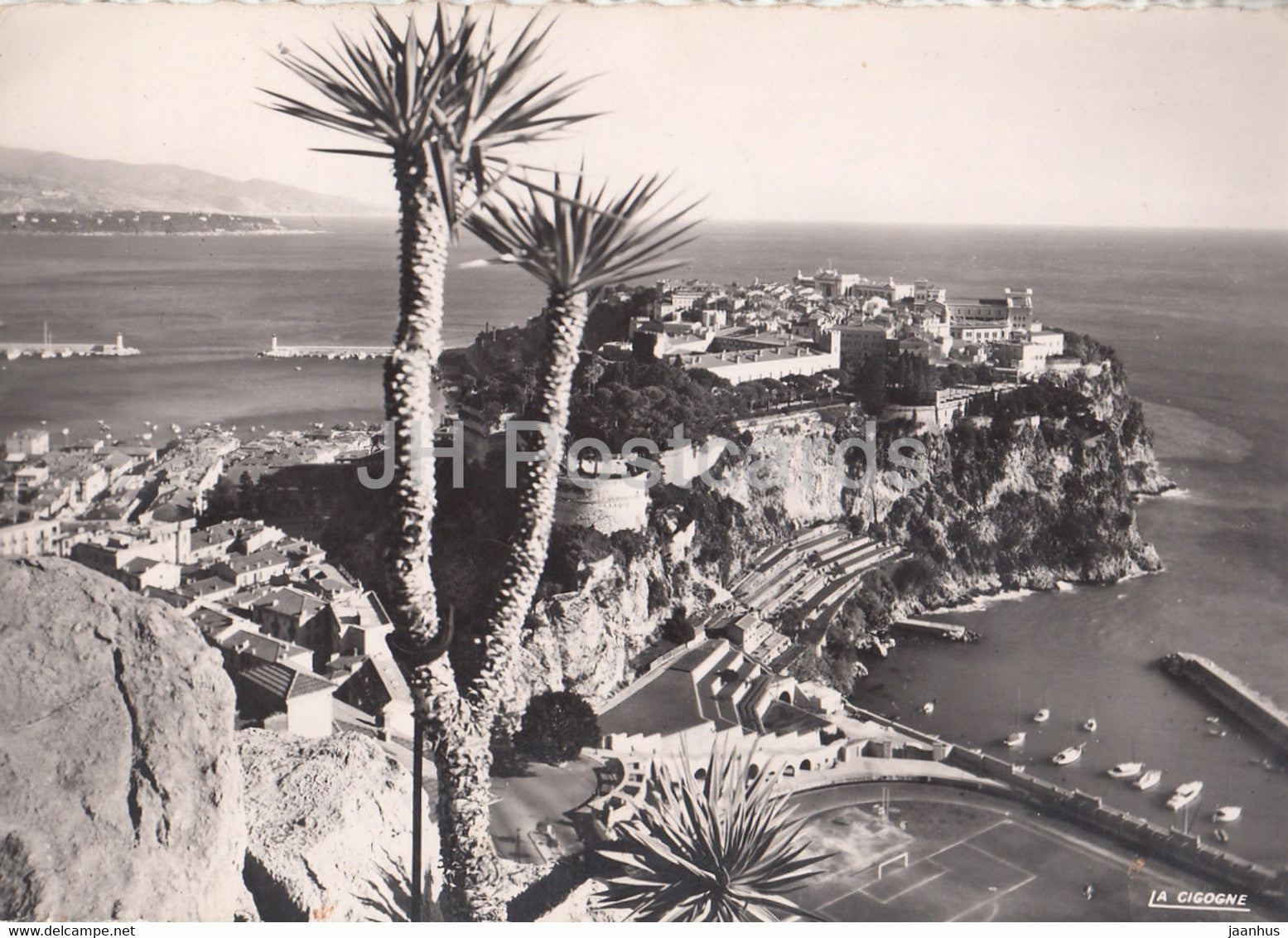 Le Rocher - old postcard - 1952 - Monaco - used - JH Postcards