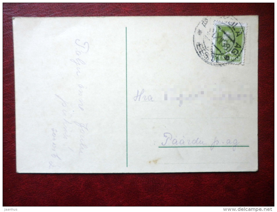 Christmas Greeting Card - children - candle - circulated in Estonia 1938 , Keila AG - Estonia - used - JH Postcards