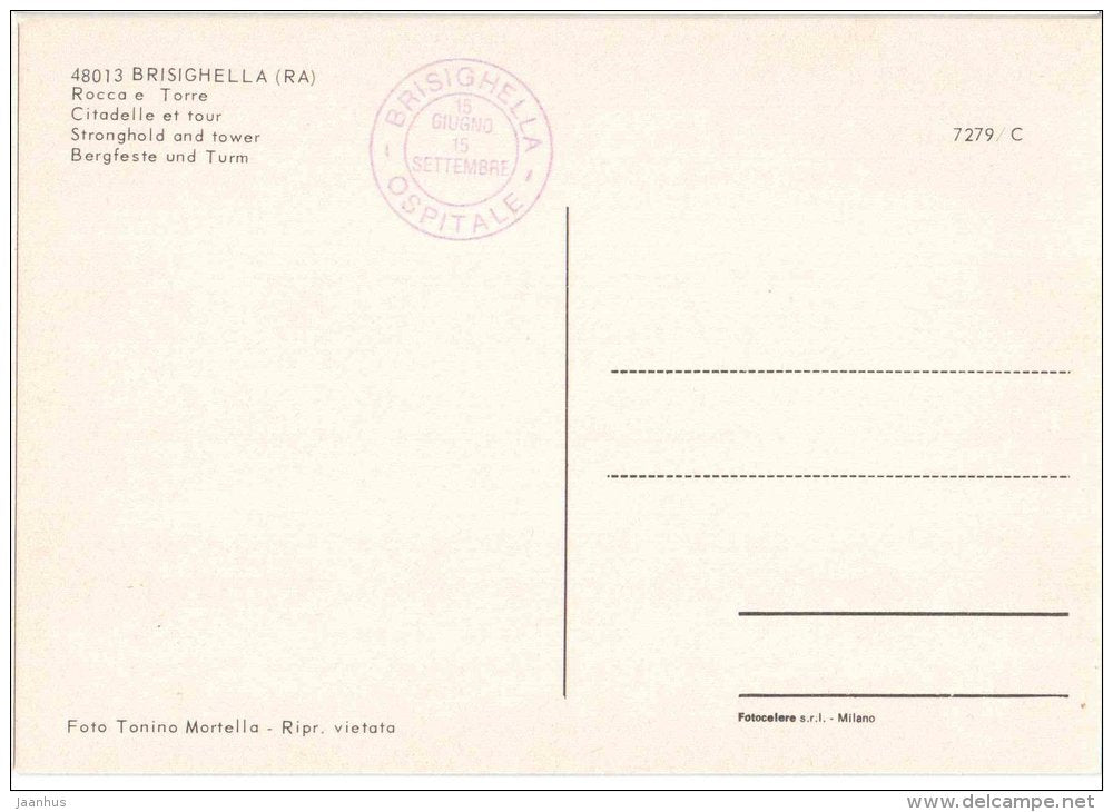 Rocca e Torre - stronghold and tower - Brisighella - Ravenna - Emilia-Romagna - 48013 - 7279/C - Italia - Italy - unused - JH Postcards