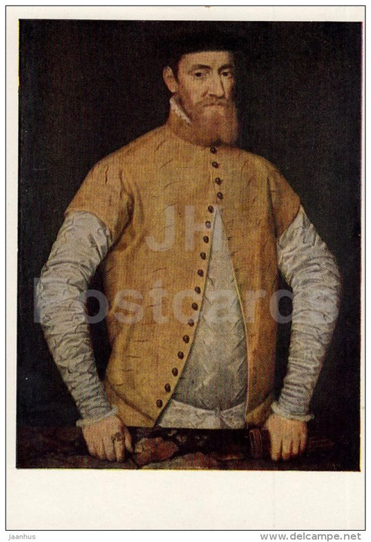 painting by Anthonis Mor - Portrait of a Man - Dutch Art - 1963 - Russia USSR - unused - JH Postcards