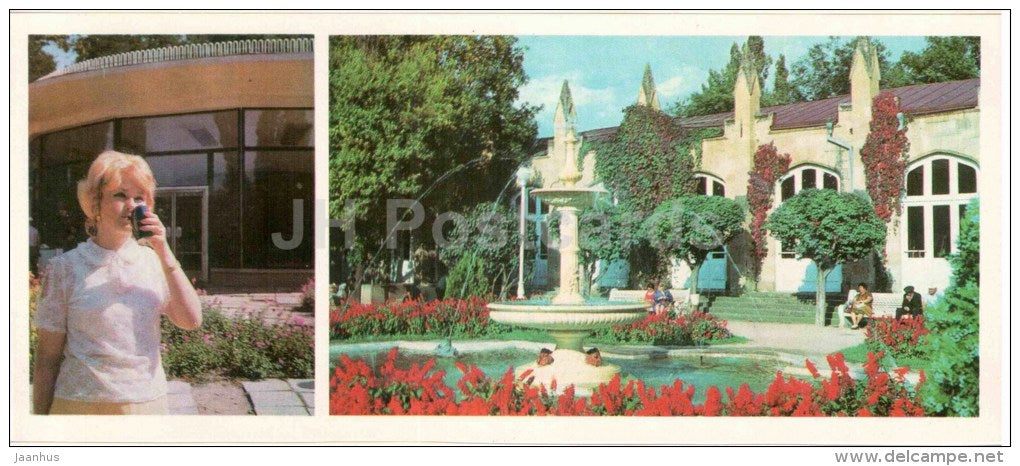 at the well-room of narzan baths - narzan gallery - Kislovodsk - Caucasian Mineral Waters - 1979 - Russia USSR - unused - JH Postcards