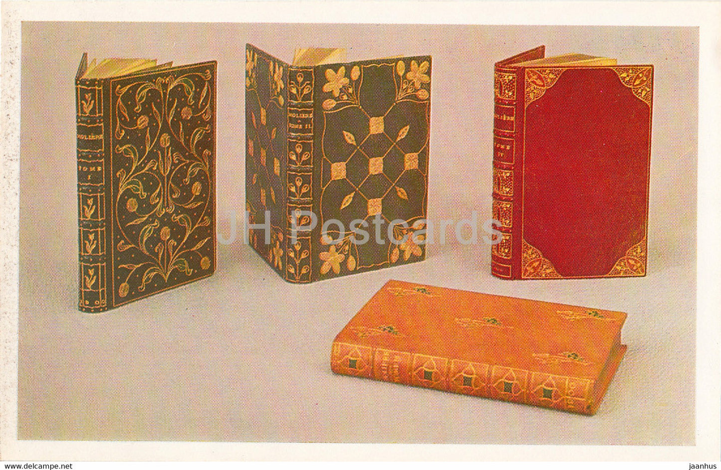 Book Covers of OEuvres completes de Moliere - leather - English Applied Art - 1983 - Russia USSR - unused - JH Postcards