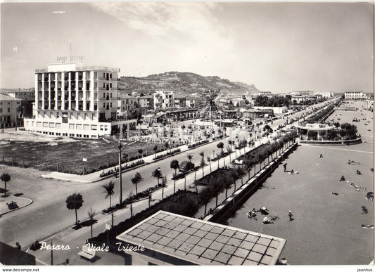 Pesaro - Viale Trieste - beach - Italy - 1958 - used - JH Postcards