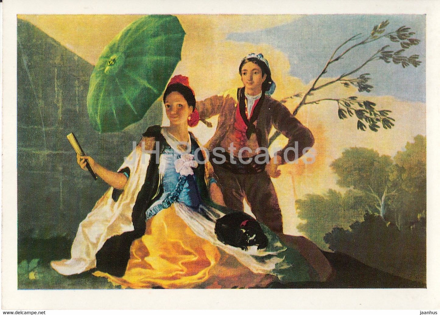 painting by Francisco Goya - Der Sonnenschirm - The Parasol - 1188 - Spanish art - Germany DDR - unused - JH Postcards