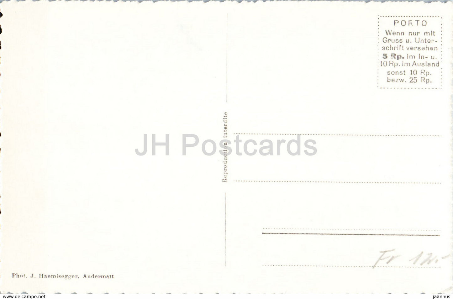 Andermatt - Im Skigelande - 5650 - carte postale ancienne - Suisse - inutilisée