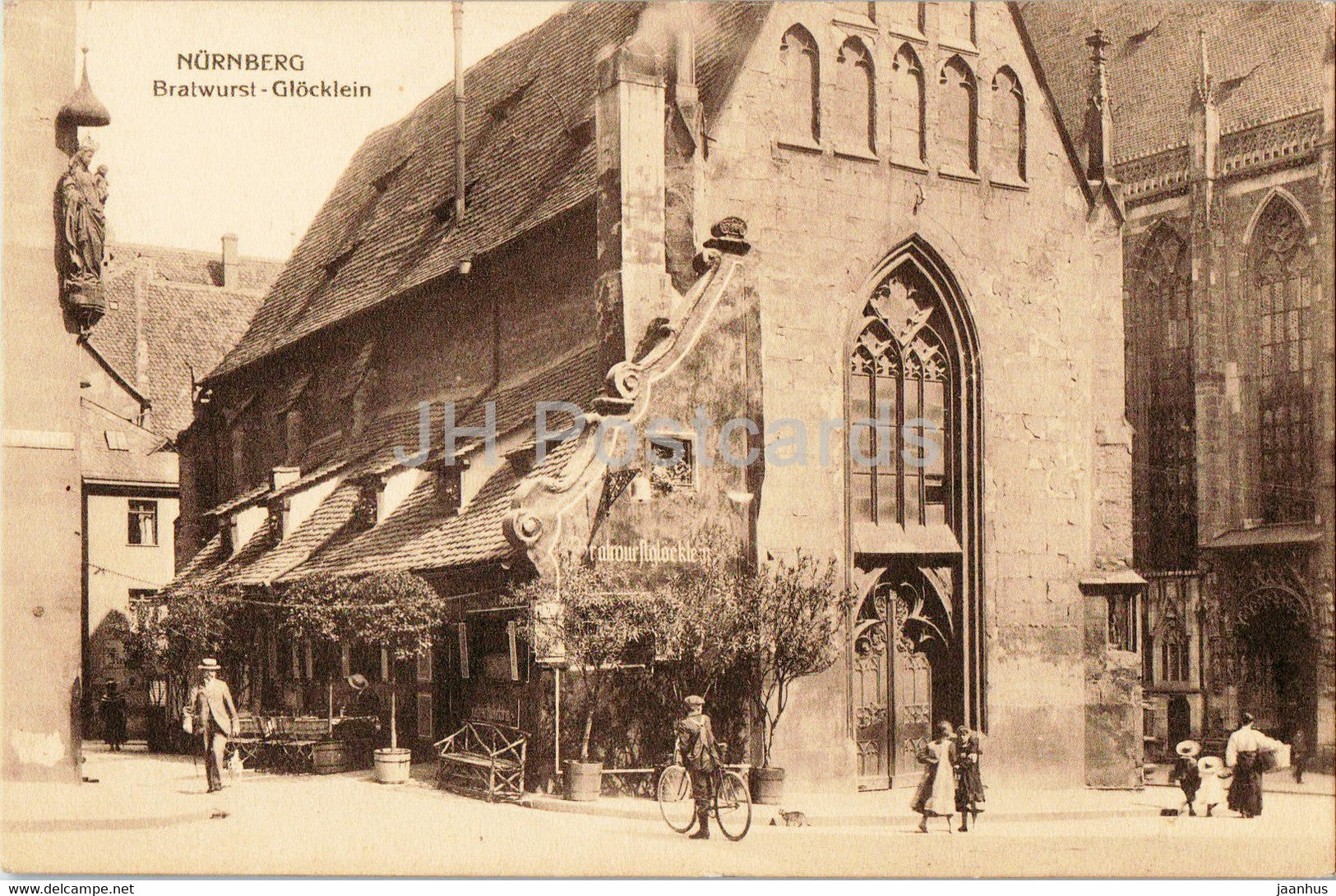 Nurnberg - Nuremberg - Bratwurst Glocklein - W. H. D. 7940 - old postcard - Germany - unused - JH Postcards