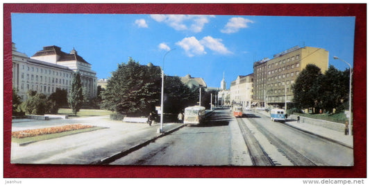 Pärnu maantee street - tram - Tallinn - 1967 - Estonia USSR - unused - JH Postcards