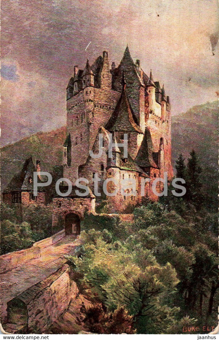 Burg Eltz im Moseltale - illustration - 126 - old postcard - Germany - unused - JH Postcards