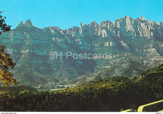 Montserrat - View of the Mountain and the Town of Monistrol of Montserrat - 1 - Spain - used - JH Postcards