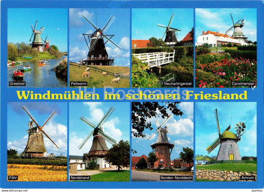 Windmuhlen im schonen Friesland - windmill - Germany - unused - JH Postcards