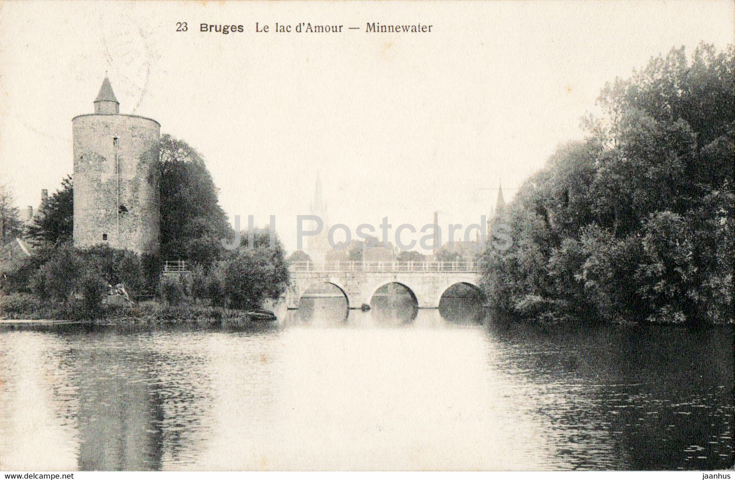 Bruges - Brugge - Le Lac d'Amour - Minnewater - 23 - old postcard - 1913 - Belgium - used - JH Postcards