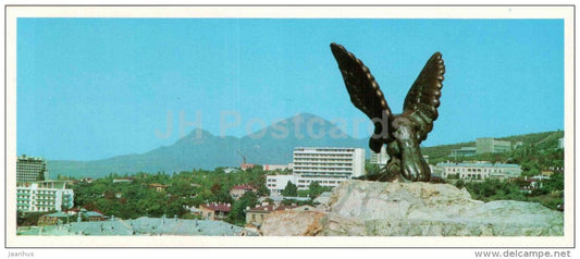 view at the city from Goryachaya hill - eagle - Pyatigorsk - Caucasian Mineral Waters - 1979 - Russia USSR - unused - JH Postcards