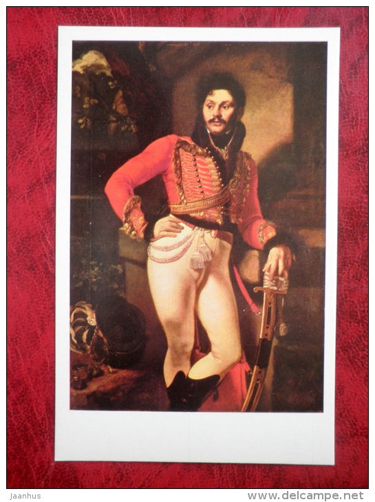 Painting by O. Kiprensky - Portrait of Yevgraf Davydov . 1809 - sabre - russian Art - unused - JH Postcards