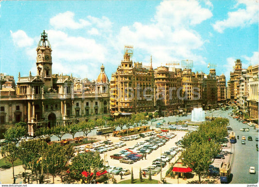 Valencia - Plaza del Caudillo - square - tram - 10 - Spain - unused - JH Postcards