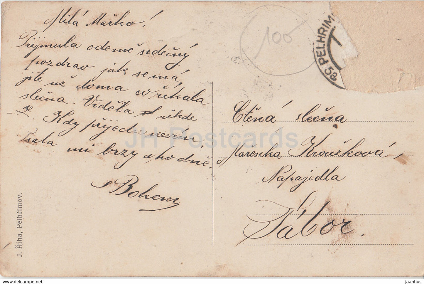 Pelhrimov - alte Postkarte - Tschechien - gebraucht