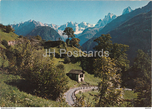 Bei Soglio im Bergell mit Bondascagruppe - 494 - 1988 - Switzerland - used - JH Postcards