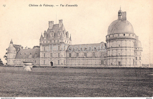Chateau de Valencay - Vue d'ensemble - castle - 13 - old postcard - France - unused - JH Postcards